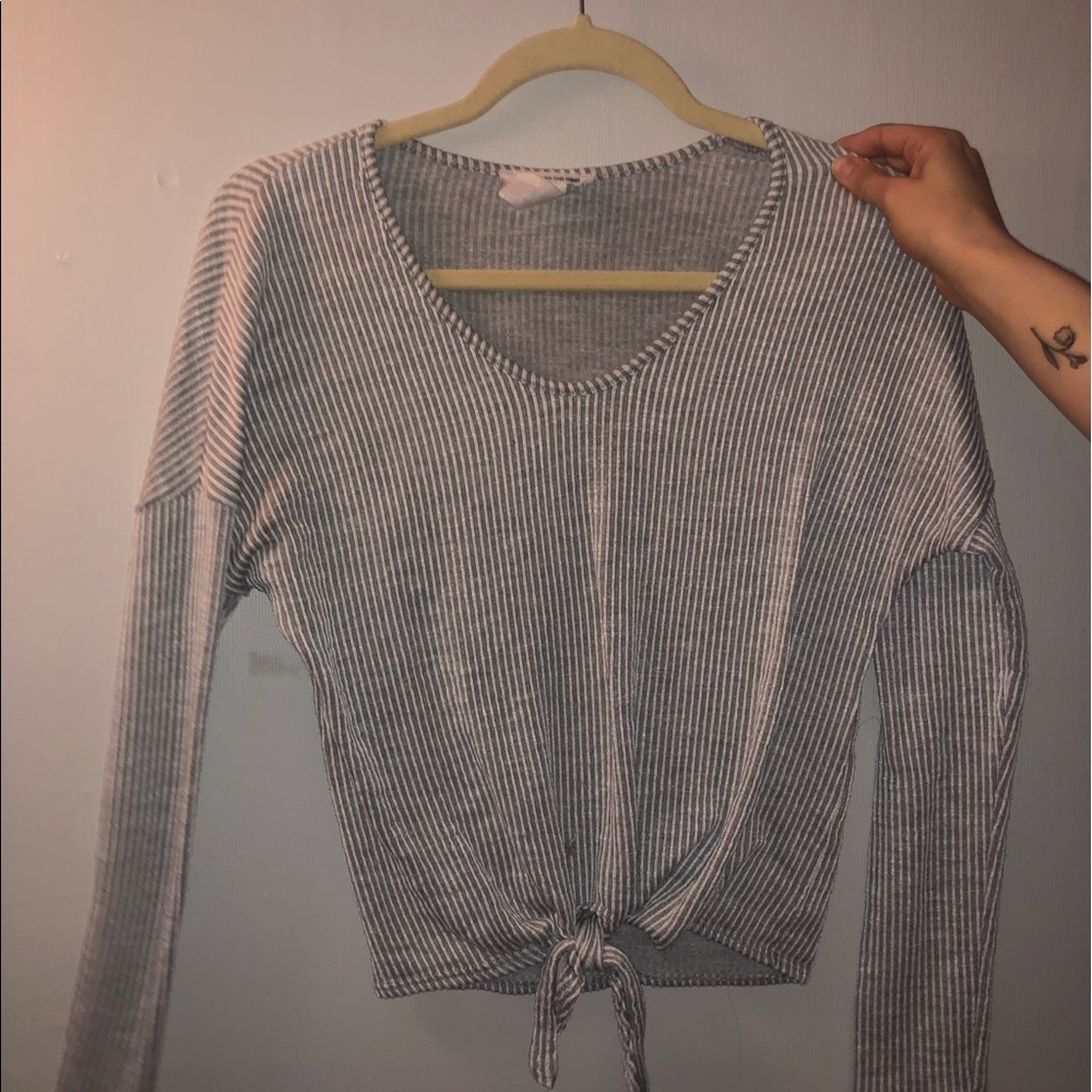 long sleeved stripped shirt